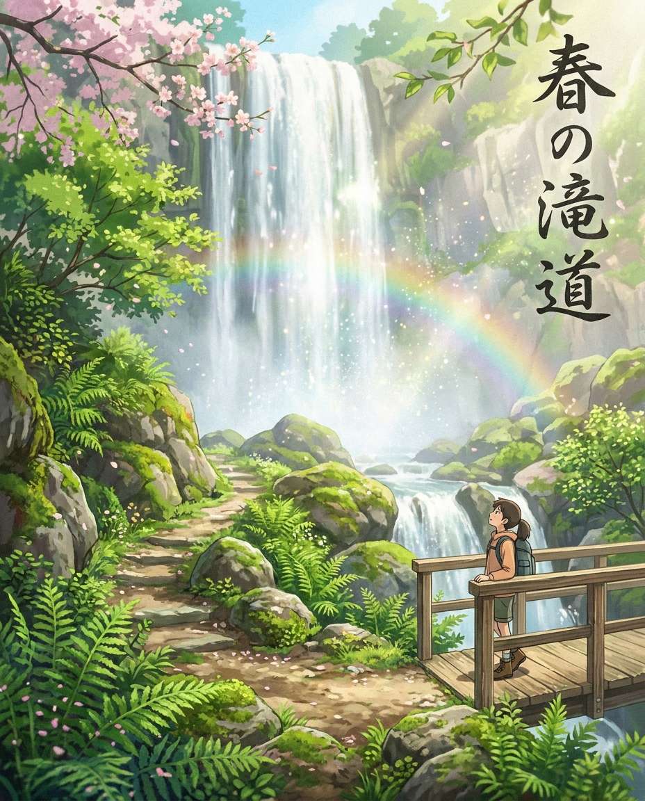 spring waterfall trail photo