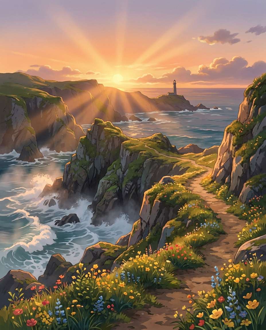 golden hour coast photo