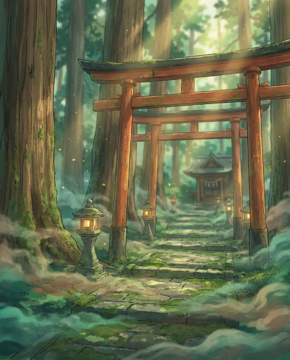 forest shrine path photo