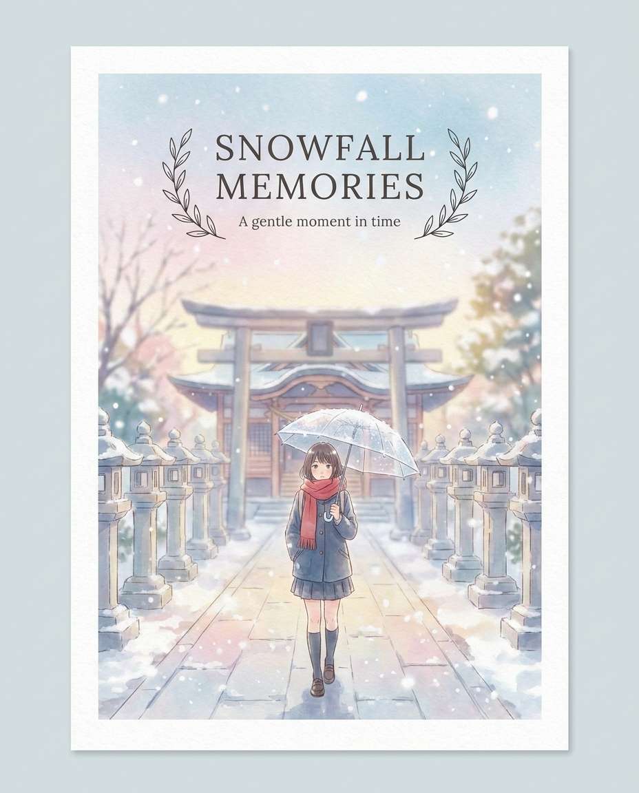 snowy shrine path photo