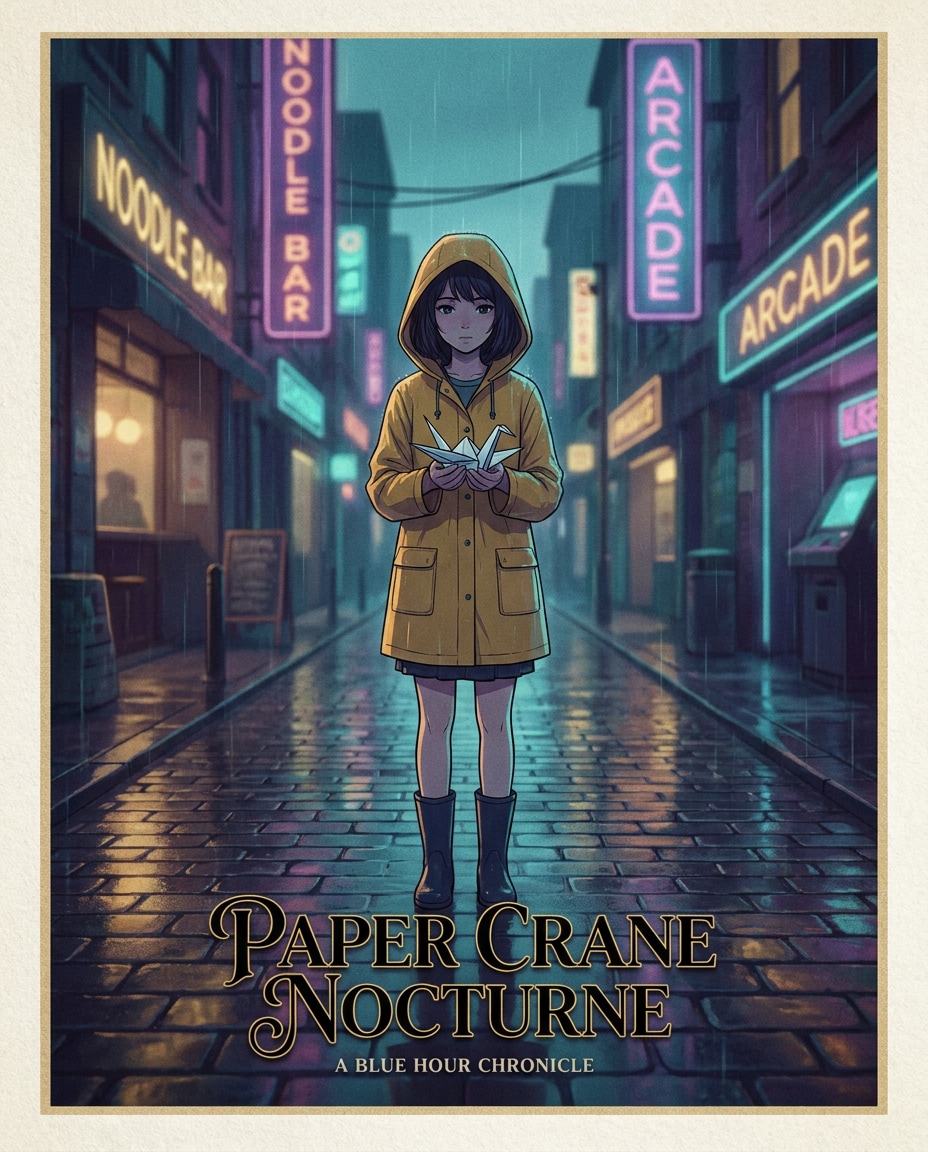 blue hour raincoat photo
