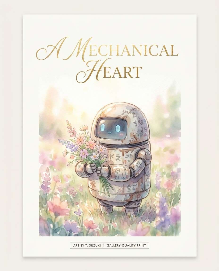 robot and wildflowers photo