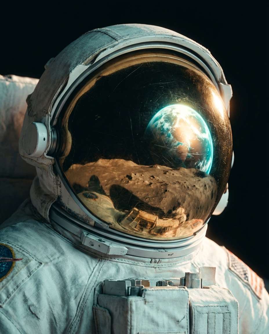 earthrise visor closeup photo