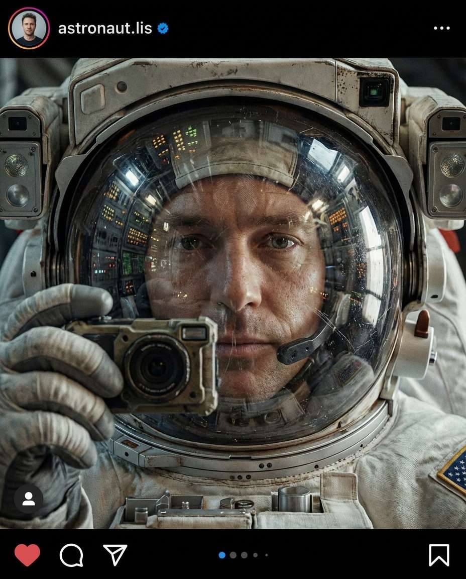 helmet reflection selfie photo