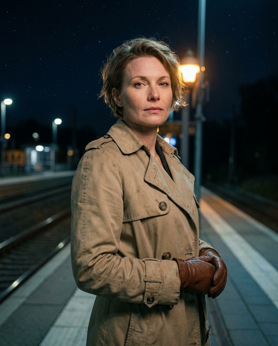night train platform stars photo