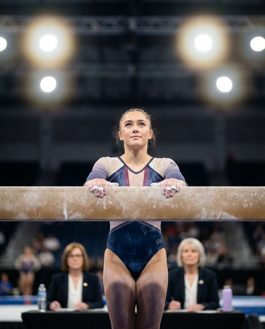 gymnast beam focus photo