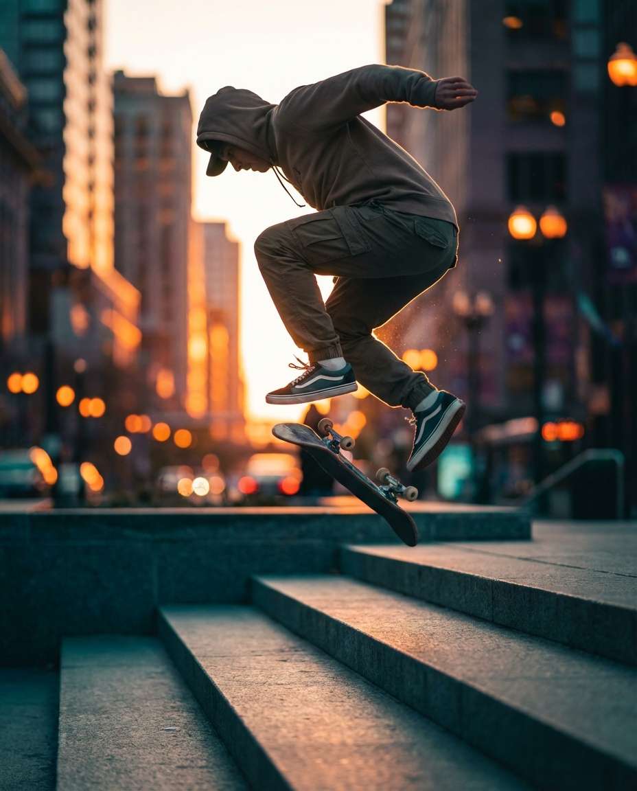 skate park kickflip photo