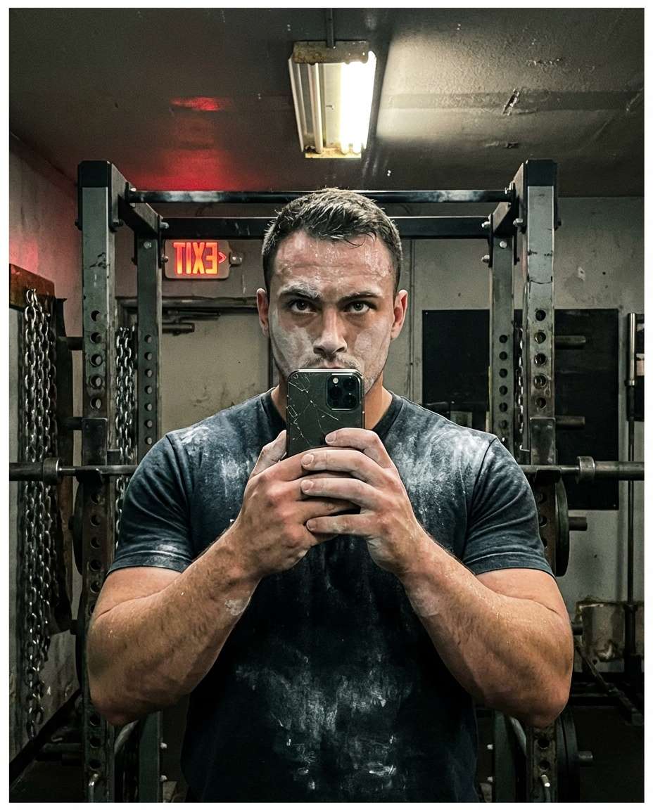 gym mirror grind photo