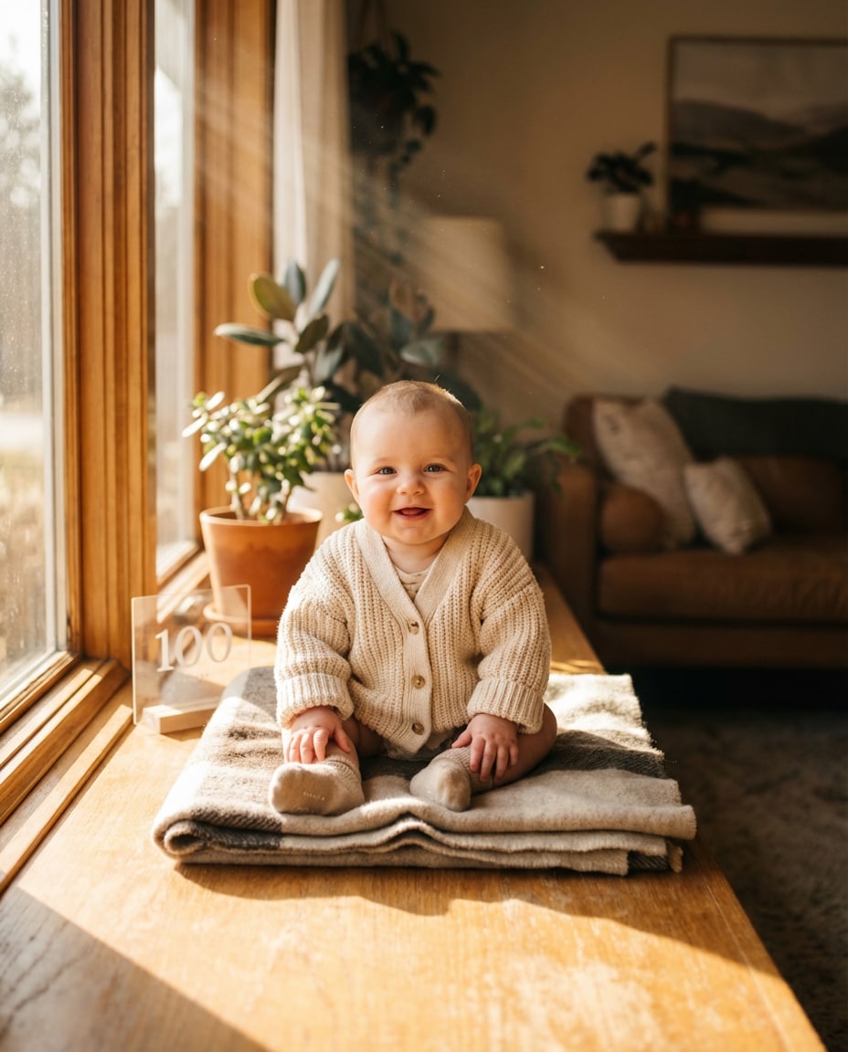 sunlit window sill photo