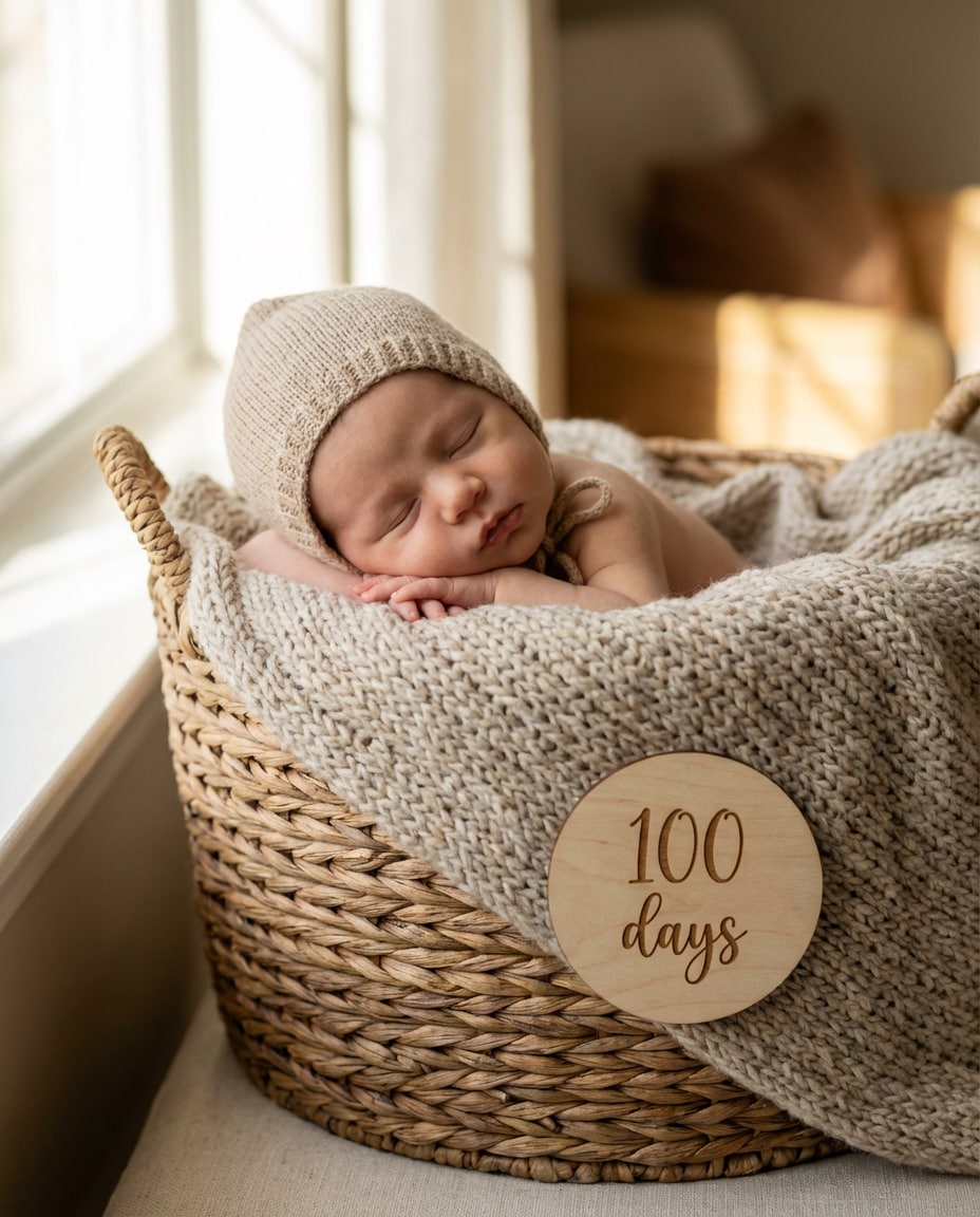 neutral knit basket photo