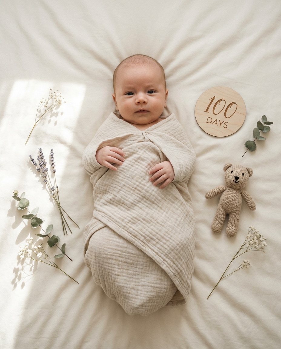 cozy bed flat lay photo
