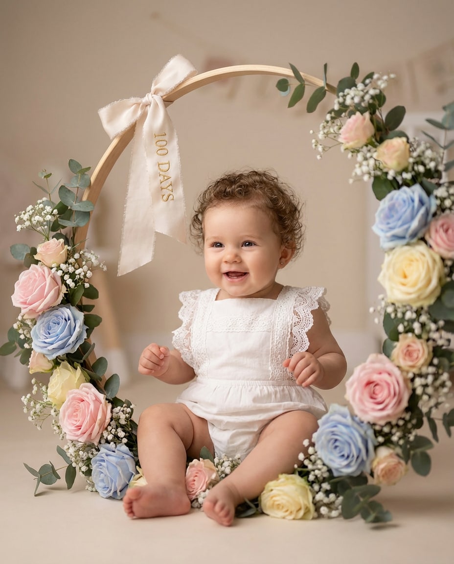 whimsical floral hoop photo