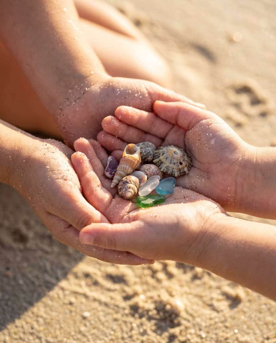 hands with shells photo