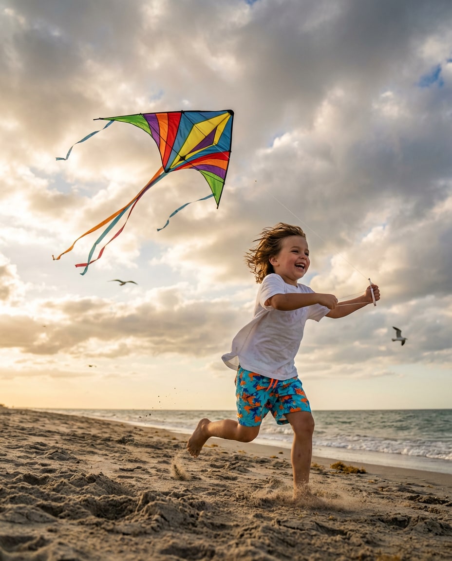 kite flying joy photo
