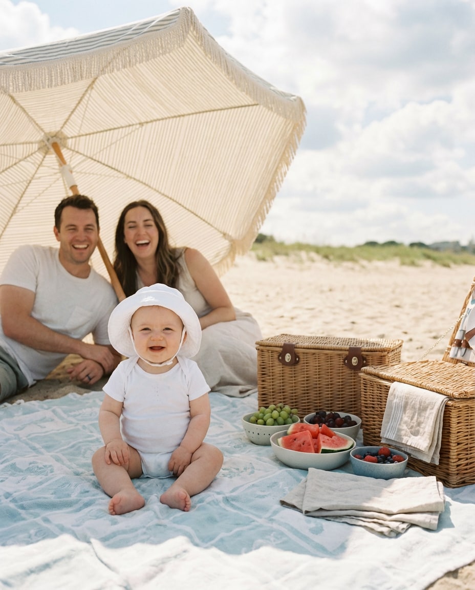 umbrella picnic moment photo