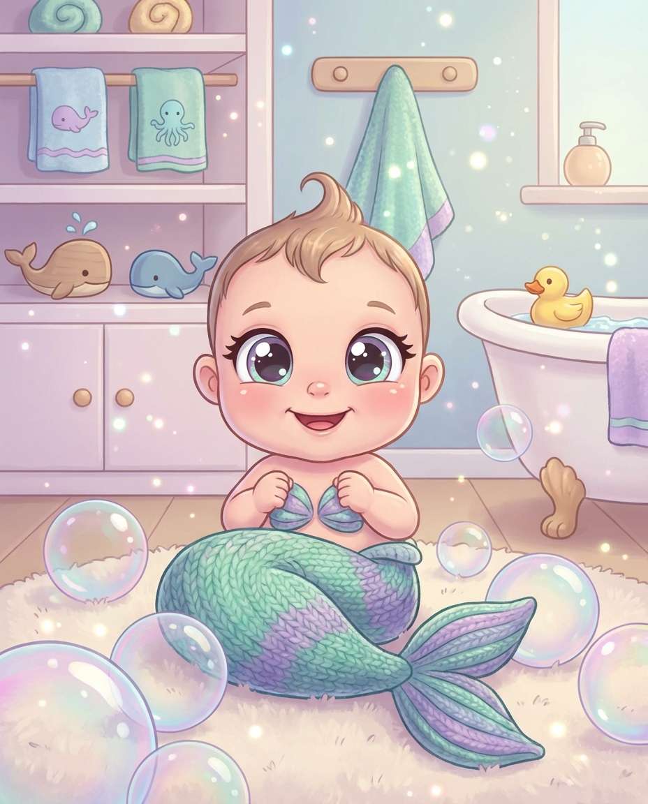 mermaid bubble bath photo