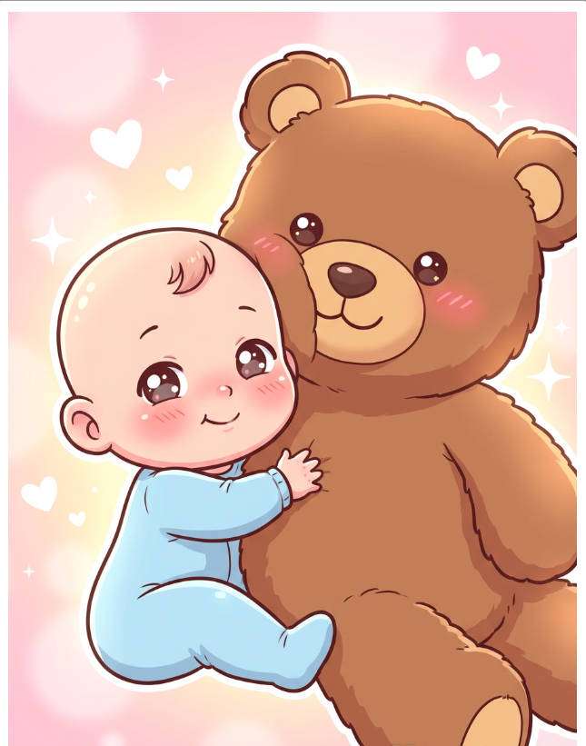 chibi teddy hug photo