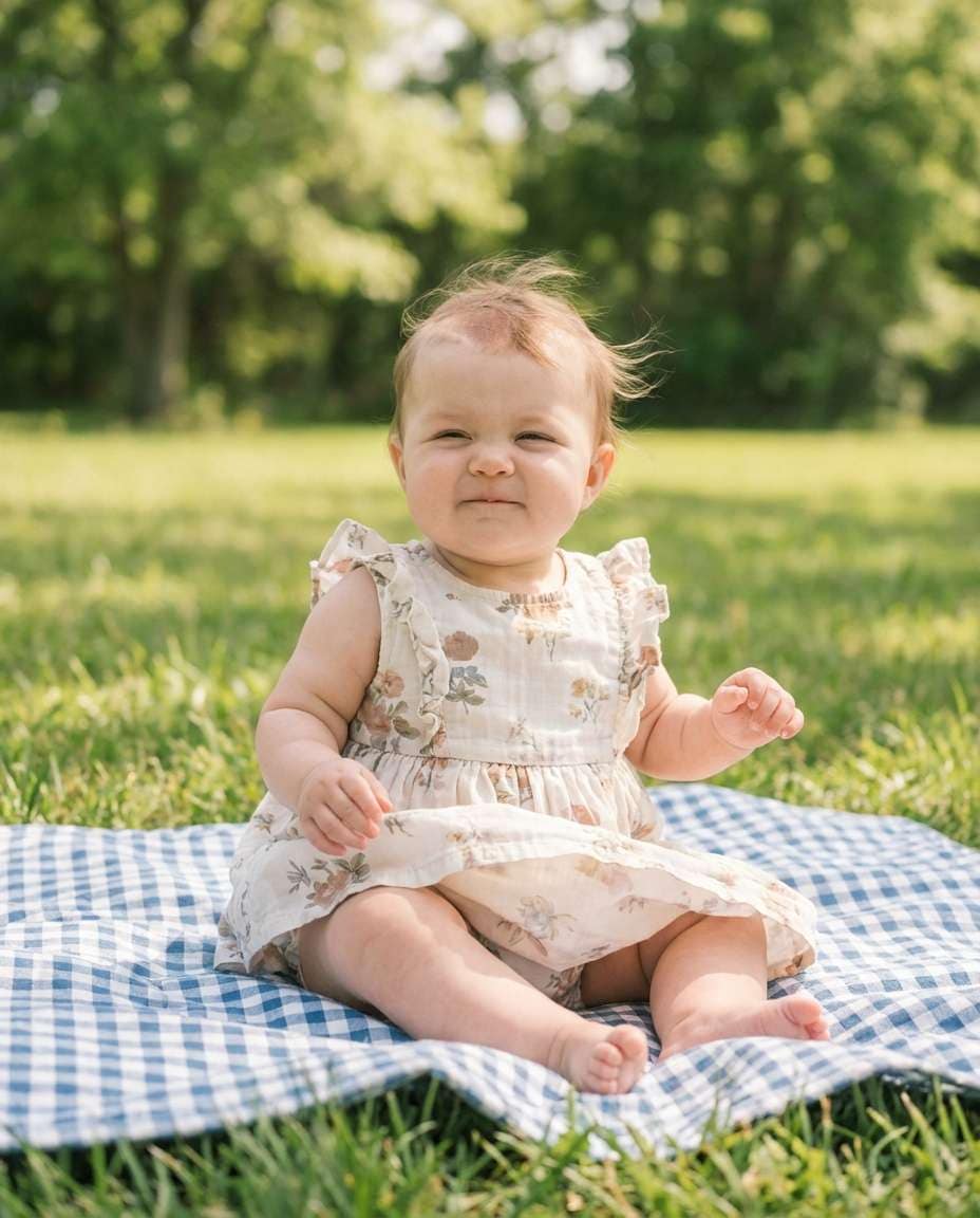sunlit picnic dress photo