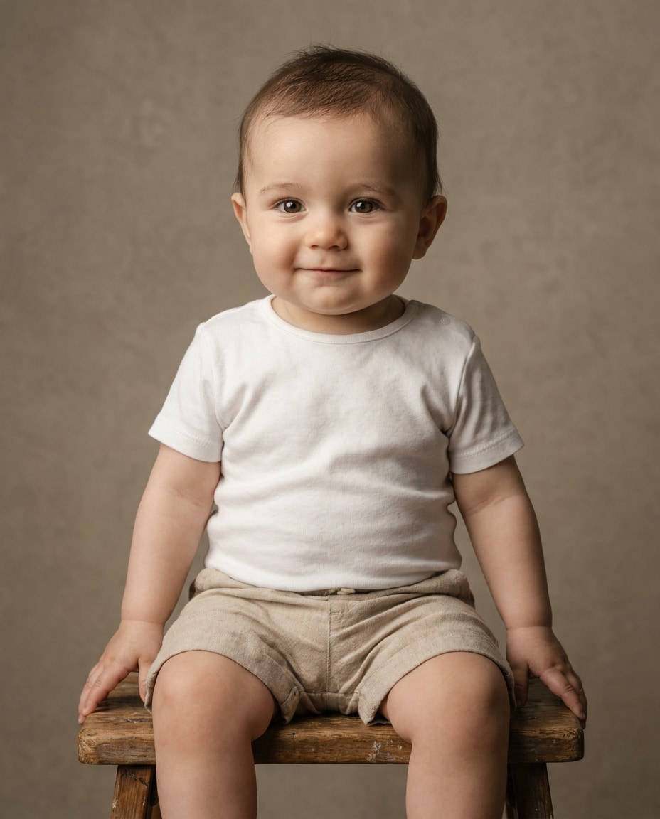 studio portrait white tee photo