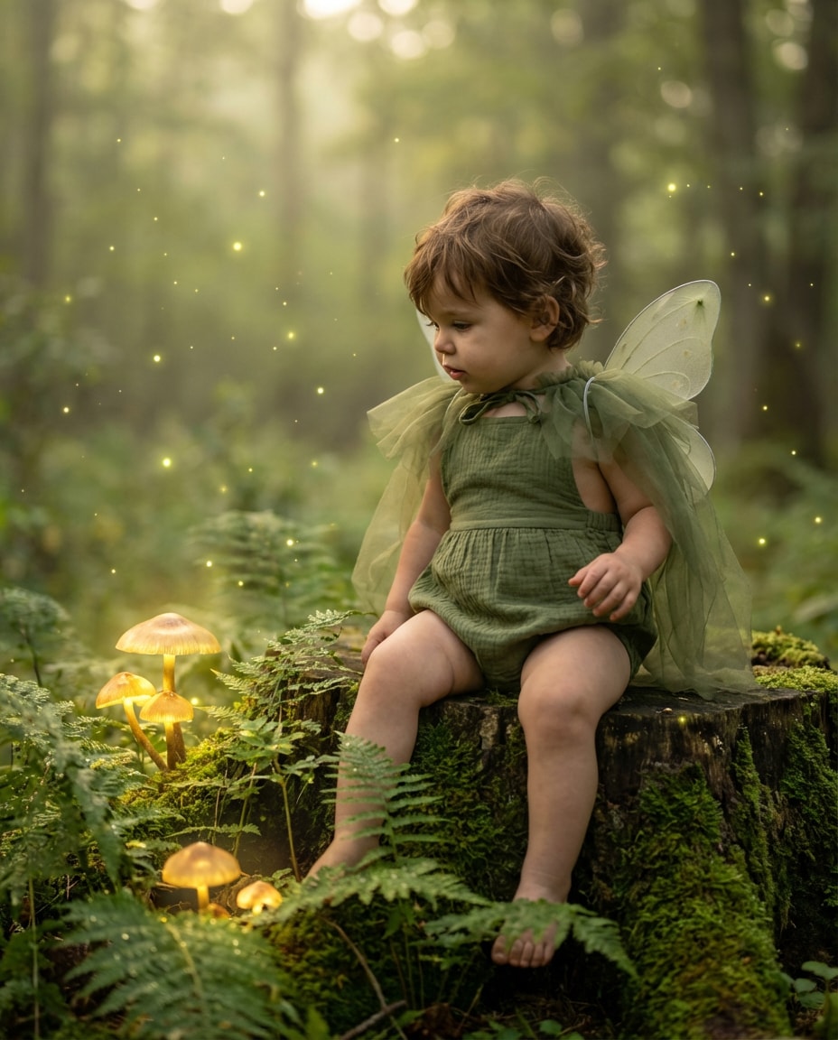 woodland mushroom glow photo