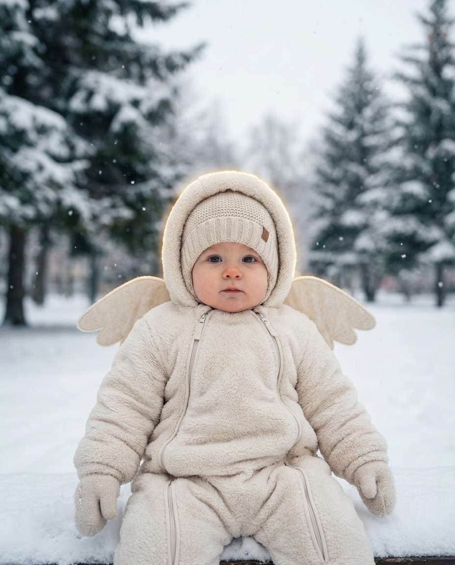 snowy angel wings photo