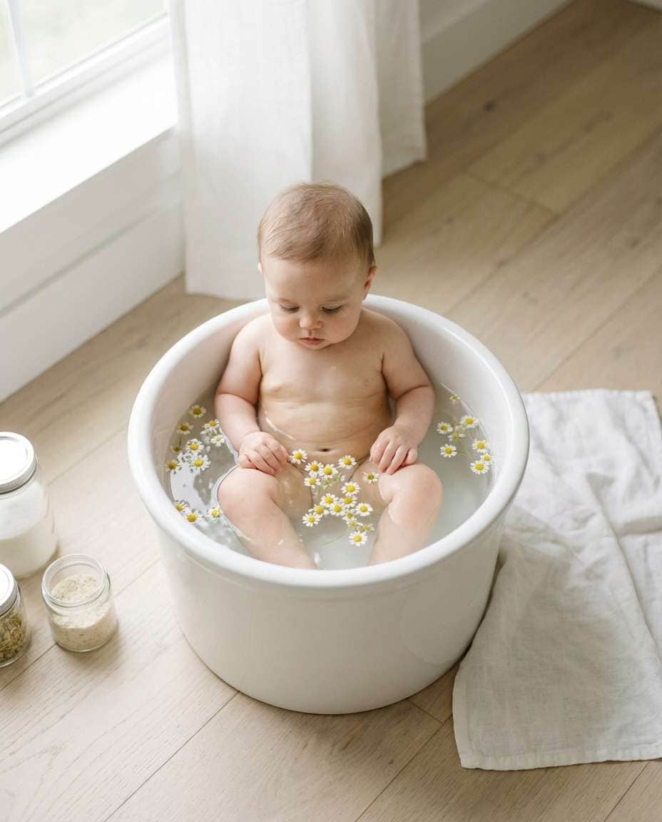 floral bath time calm photo