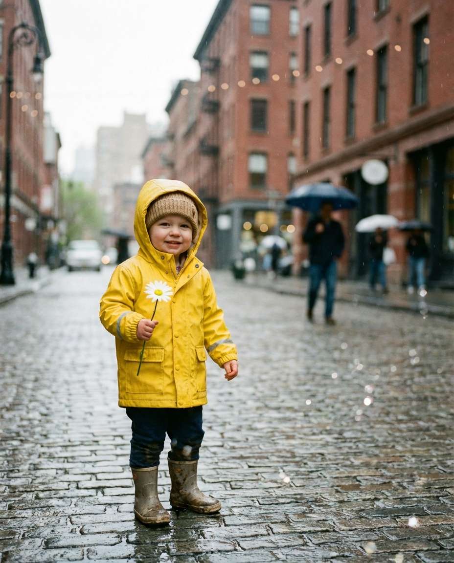 spring raincoat daisies photo