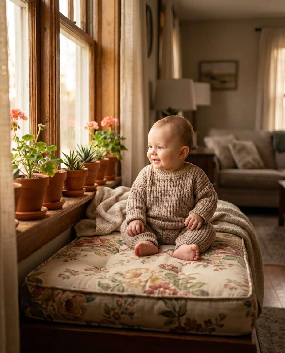 cozy window sill flowers photo