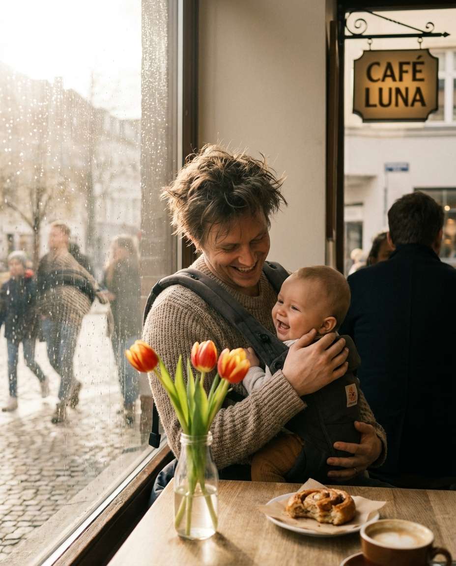 spring caf window moment photo