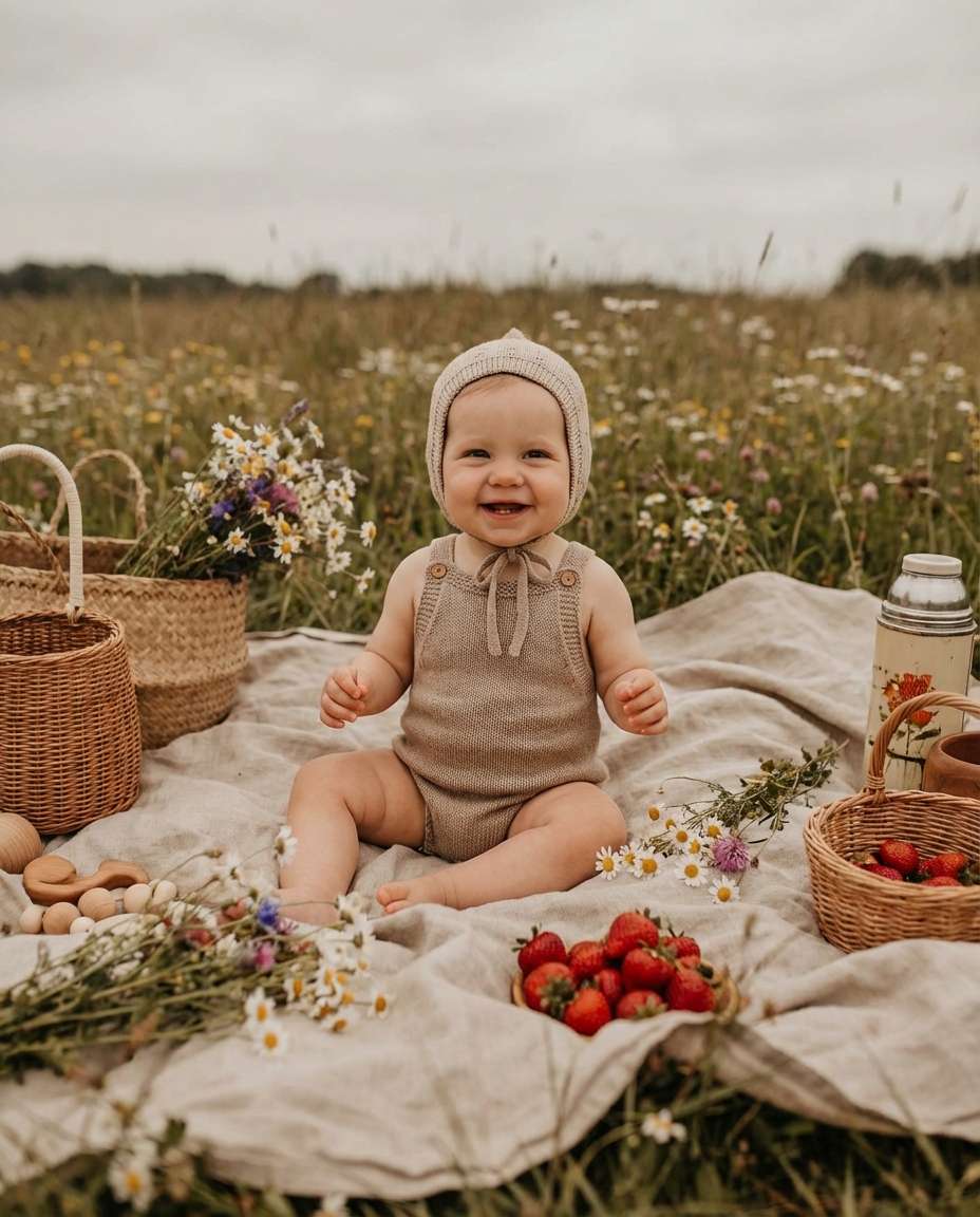 cottagecore blanket picnic photo