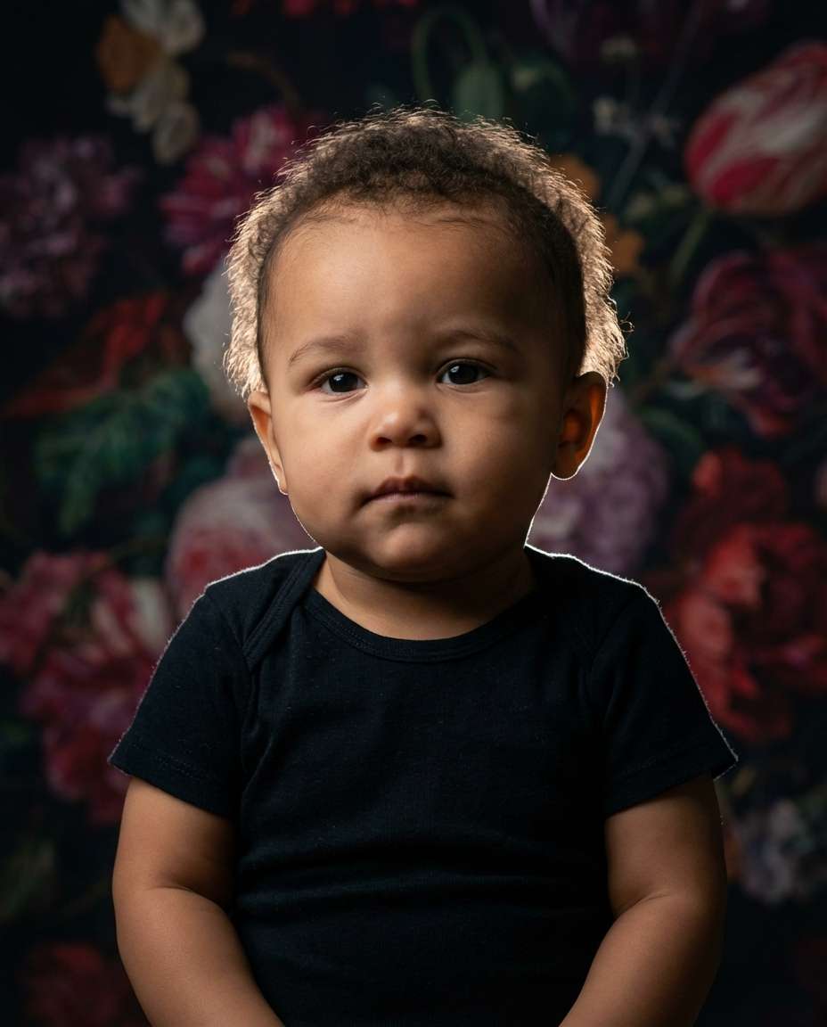 studio black floral drama photo