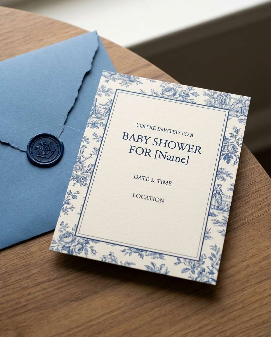 blue toile classic photo