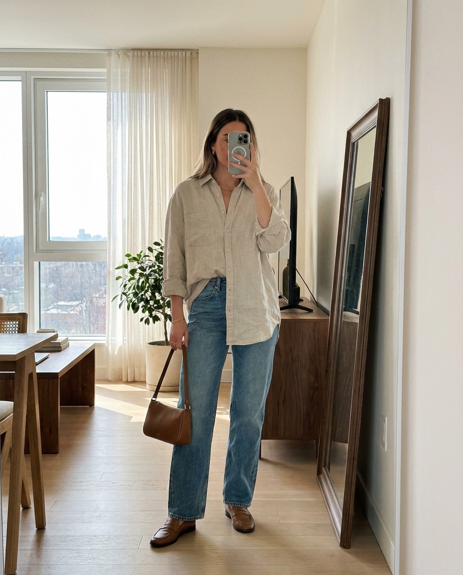 mirror outfit check photo