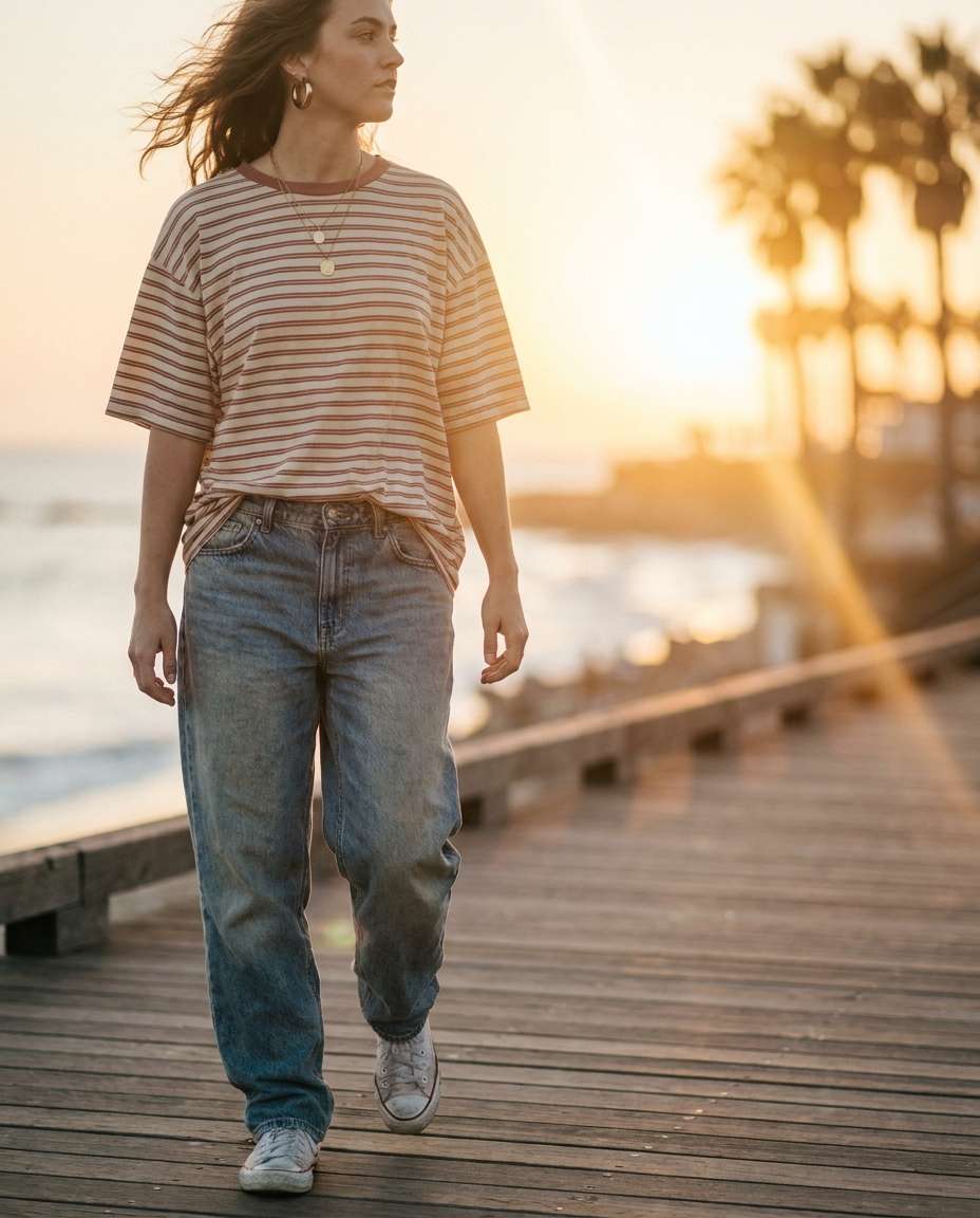 sunset boardwalk photo