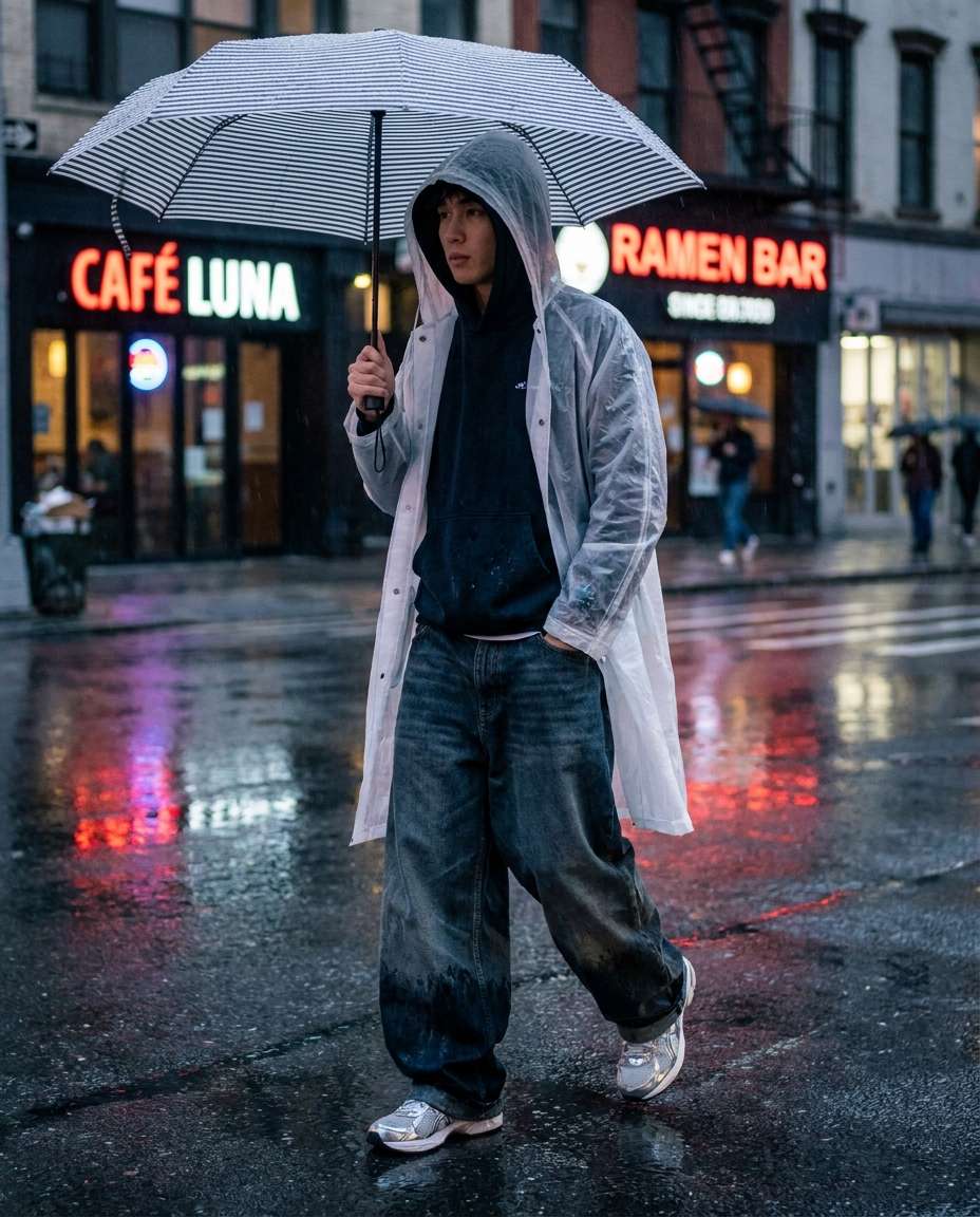 raincoat street layer photo