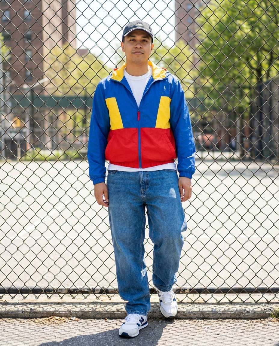 color block windbreaker photo
