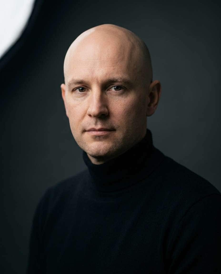 minimal black turtleneck photo