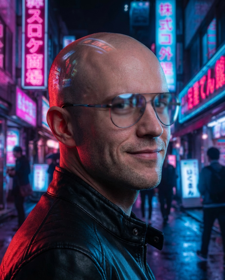 neon night city photo