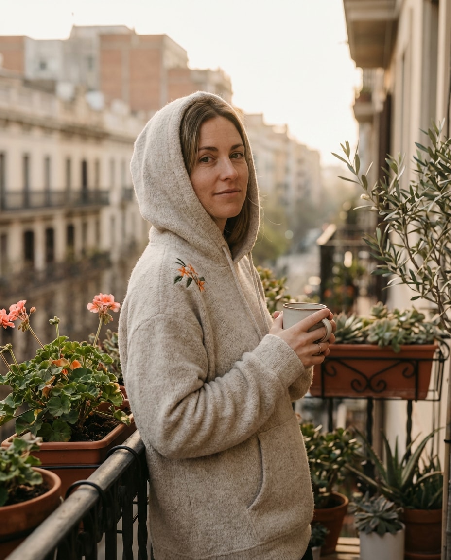 balcony morning coffee photo