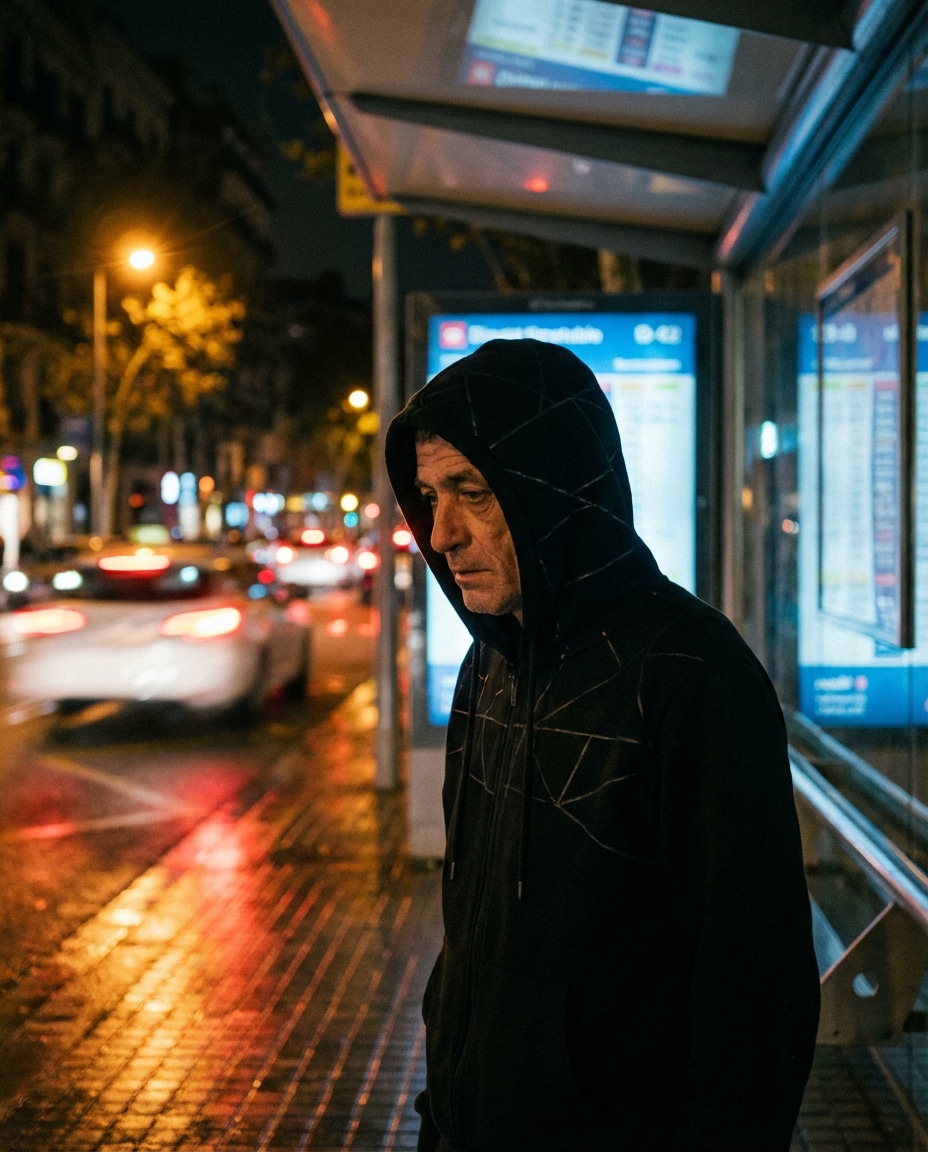 night bus stop photo