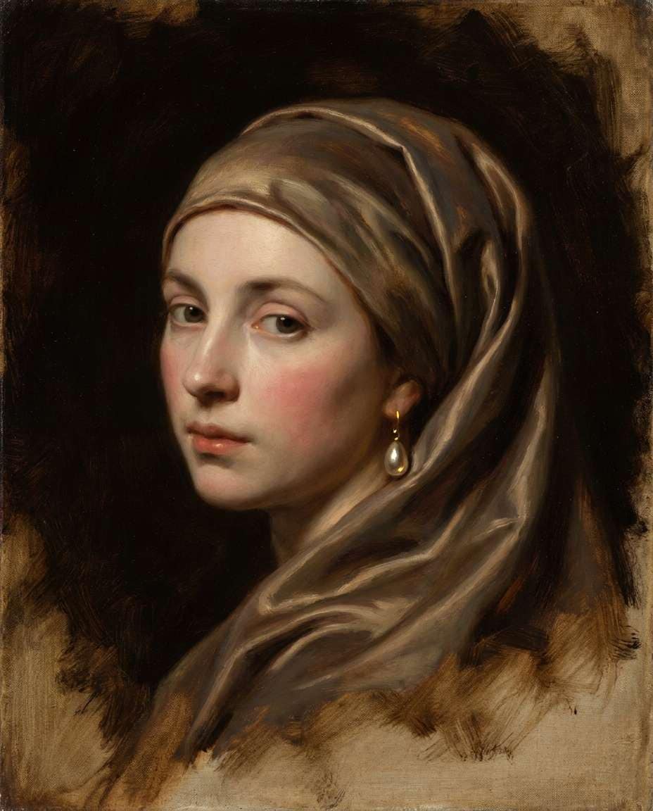 pearl earring closeup photo