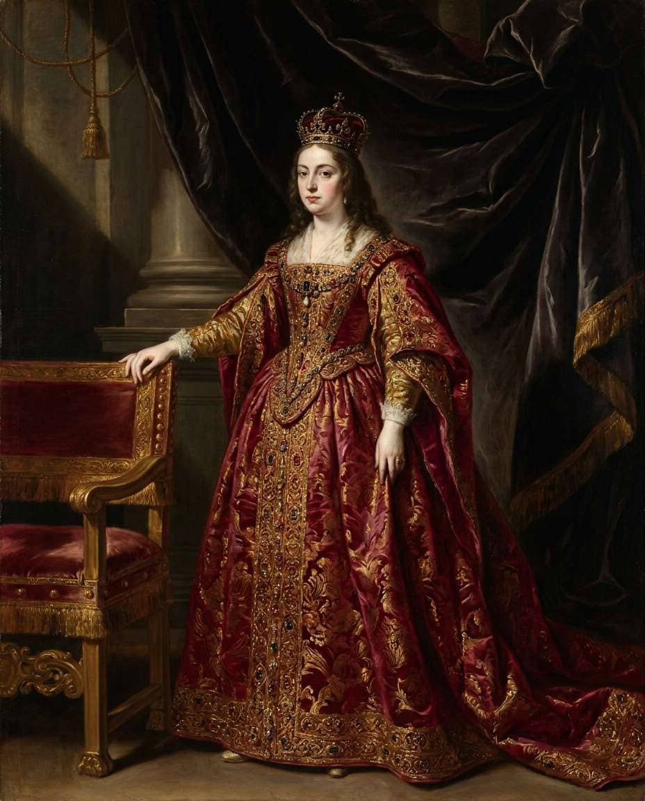 gilded queen in red photo