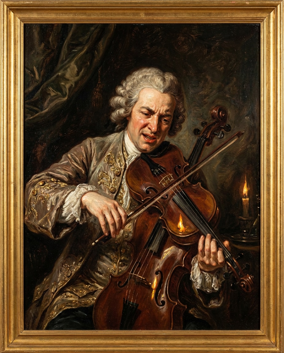 violinist in shadow photo