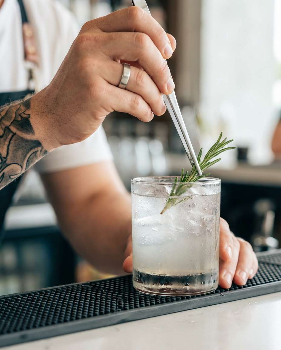 hands and garnish closeup photo