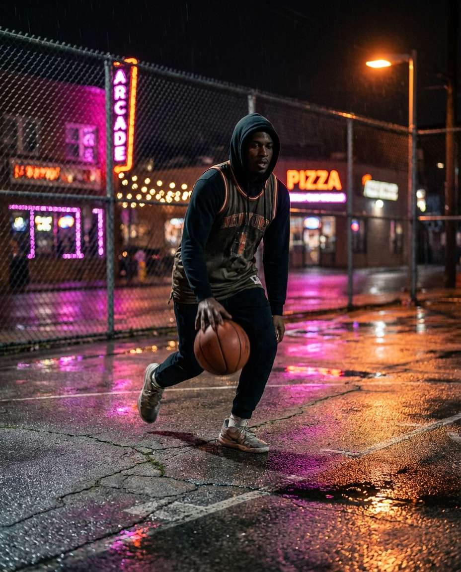 streetball night neon photo
