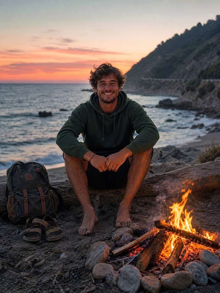 Travel Blog Bonfire Shot photo