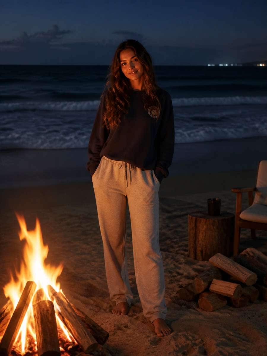 Classic Campfire by the Sea photo