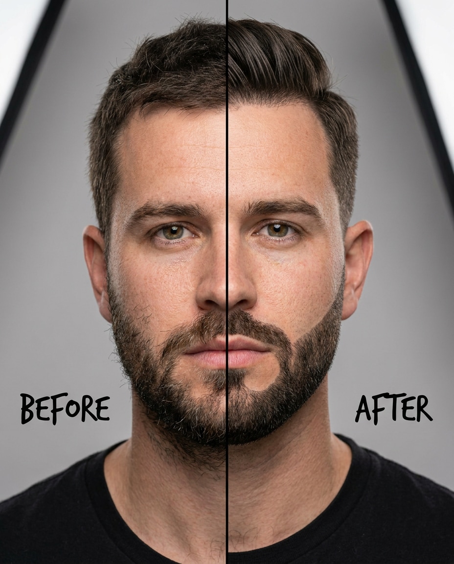 before after split photo