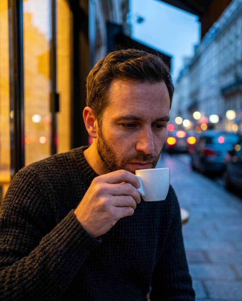 blue hour espresso photo
