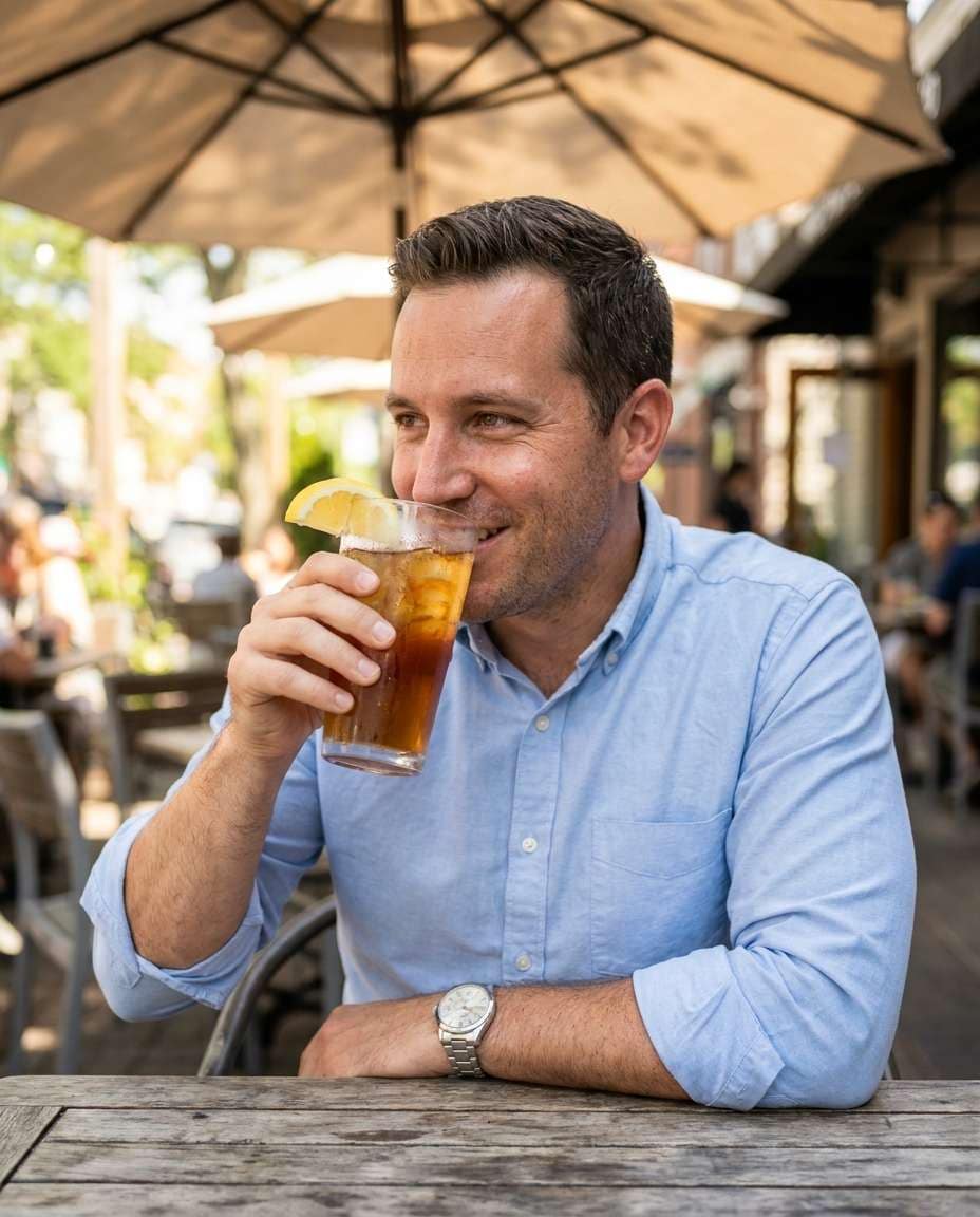 sipping iced tea photo